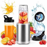 Mixeur personnel en acier inoxydable 1200W, presse-agrumes pour usage extérieur, moteur silencieux, mixeur électrique portable pour smoothies, voyage et sport