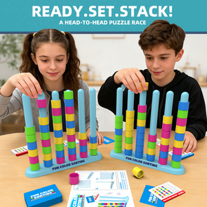 Jeu d'empilage et de tri des couleurs en gros, jouet de puzzle interactif, ensemble de jeu éducatif et de loisirs pour les fêtes en famille - Product Image 4