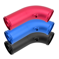 Tuyau d'admission universel en aluminium pour voiture 3 ''76mm avec tuyau en caoutchouc Noir Bleu Rouge Système d'admission d'air froid Kit de tubes à induction pour turbo