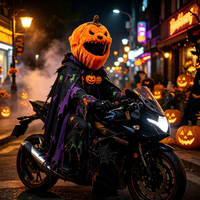Housse de casque de moto en peluche, motif animal de dessin animé, pour Halloween, cosplay, fête, décoration de moto