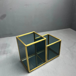 Organisateur de bijoux Artisan Design VO211 en laiton et verre pour rangement et présentation, fournisseur d'Inde - Product Image 1
