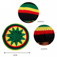 PARTYMENT hecho a mano de punto de ganchillo Color del arco iris Jamaica Bob Marley sombrero invierno Unisex étnico Rasta Kufi gorros
