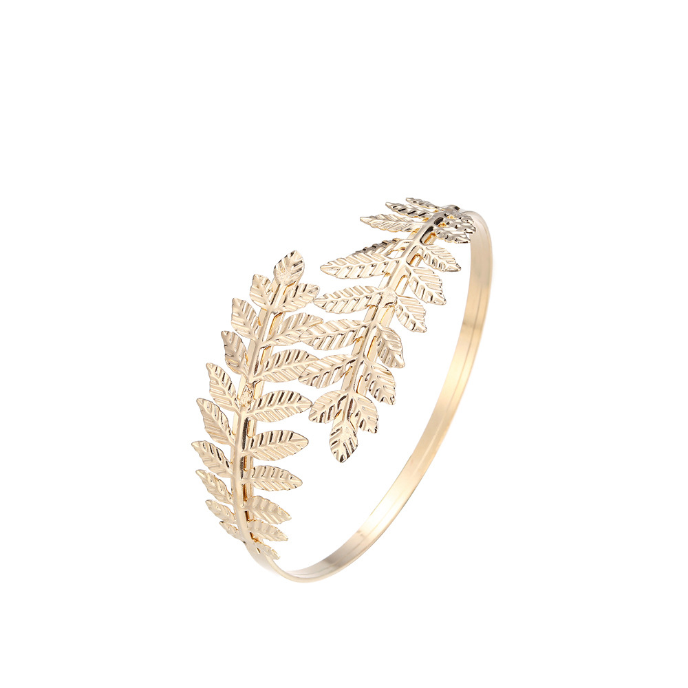 Kkjoy Bracciale Con Foglie D'alloro In Acciaio Inox - Ispirazione Greco-romana - Regolabile