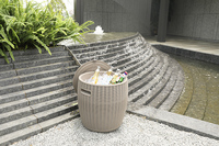 Boîte de rangement extérieure 2 en 1 pour boissons et bière de jardin