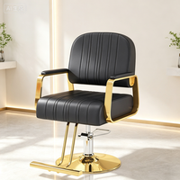 Fauteuil de Barbier en Cuir Lxue, Chaise de Salon Hydraulique à Gaz Pivotante Confortable pour Coiffeur