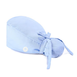 Gorros de exfoliación dental, soporte de cola de caballo de Color sólido, poliéster colorido-Algodón con botón, transpirable para enfermería clínica de Hospital - Product Image 2