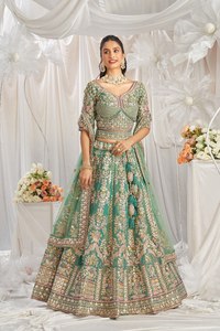 ROYAL Bridal Net and Gotapatti & Moti Embroidery Semi-<b>Stitched</b> Lehenga Choli & Dupatta Bulk <b>Product</b> - Product Image 2