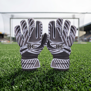 ถุงมือผู้รักษาประตูฟุตบอลสีดำ Super Soft Soccer แบบมืออาชีพ ตัดเย็บแบบ Negative Cut หนา 4 มม. - Product Image 4
