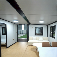 Conteneur habitable extensible de 20 pieds avec terrasse sur le toit, structure en acier, prêt à assembler, pour maison d'hôtes, hôtel, villa, bureau ou bâtiment en zone résidentielle.
