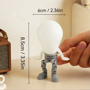 Vashine Lampadina Decorativa Luminosa Stampata in 3D in PLA, Ornamenti Flessibili in Cristallo, Lampada a Forma di Bulbo, Animali da Ufficio, Action Figure, Giocattoli Divertenti - Product Image 2