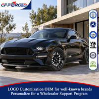 Jantes en alliage forgé à deux pièces avec rivets, 19-20 pouces, noir brillant, 5x114.3, de haute qualité, personnalisées pour Ford Mustang GT