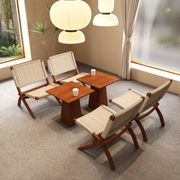 Chaises en bois massif tressées de style mid-century personnalisées pour la restauration, les restaurants, les meubles commerciaux, les cafés, les salons de thé, ensembles de tables et chaises en bois