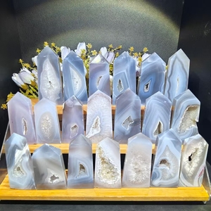 Vendita calda all'ingrosso di cristallo artigianato grigio agata punto di scultura di energia di guarigione <span class=keywords><strong>pietra</strong></span> per i regali desiderati dalle voglie - Product Image 1