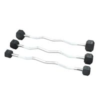 Poids fixes Curl Barbell 10KG 15KG 20KG 25KG 30KG Curl Bar Barbell Set Fitness Training Gym Rubber Curl Fixe Barbell