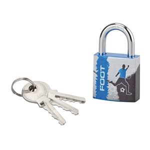 Lucchetto con chiave Line Sport Foot, acciaio, interno, arco in acciaio, 30mm, 3 chiavi - THIRARD Sconti riservati aziende B2B - Product Image 1