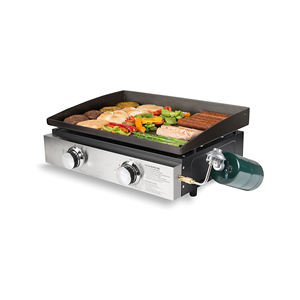 Barbecue au gaz portable d'extérieur, combo avec plaque chauffante et gril à gaz à 2 brûleurs, en <span class=keywords><strong>acier</strong></span>, fer, métal - Type gaz propane - Product Image 1