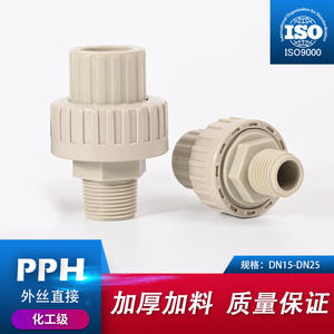 Unión de Rosca Externa PPH de 4 Minutos y 40 Segundos, Accesorios de Conector para Tubería de PVC/Agua Química con Diseño de Rosca Externa - Product Image 4