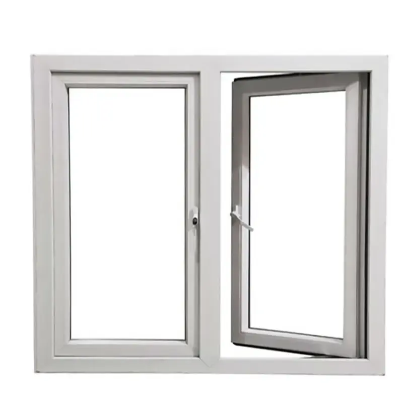 Kapı Upvc çin lider üretim vinil yedek Windows çift salıncak PVC profil kanatlı pencere Upvc pencere ve kapı