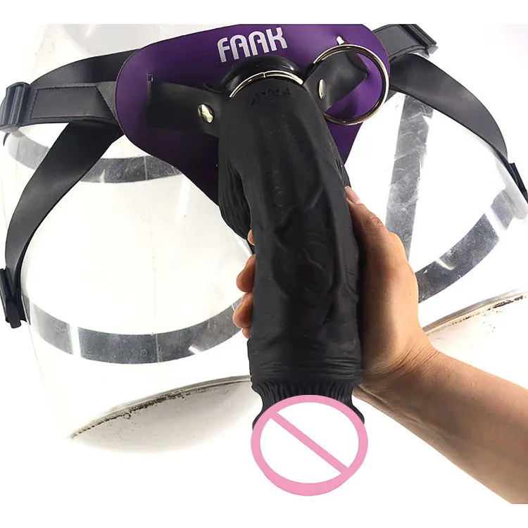 Wearable Sex Harnas Met Realistische Siliconen Dildo Bondage Extreme Sex Toys Strap-On Dildo Faak Voor Vrouwelijke Lesbische Masturbatie