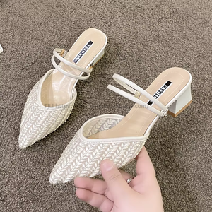 Factory New Summer Satin Bow Sandals Women After Empty Pointy Stiletto Heels Luxury <b>Shoes</b> Designer - Product Image 1