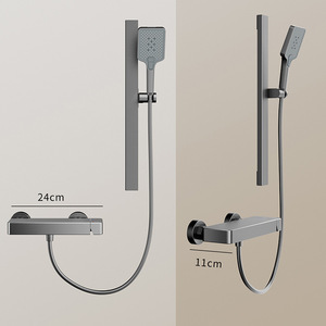 Home Simple Shower <b>Head</b> Set Gunmetal Gray Split Type No Overhead Spray Lifting Shower <b>Head</b> - Product Image 2