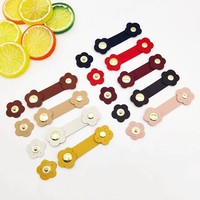 Deepeel BB-042 8*2.5cm Kancing Magnetik PU Berbentuk Bunga Warna-warni yang Lucu untuk Aksesoris Tas Pakaian Buatan Tangan DIY