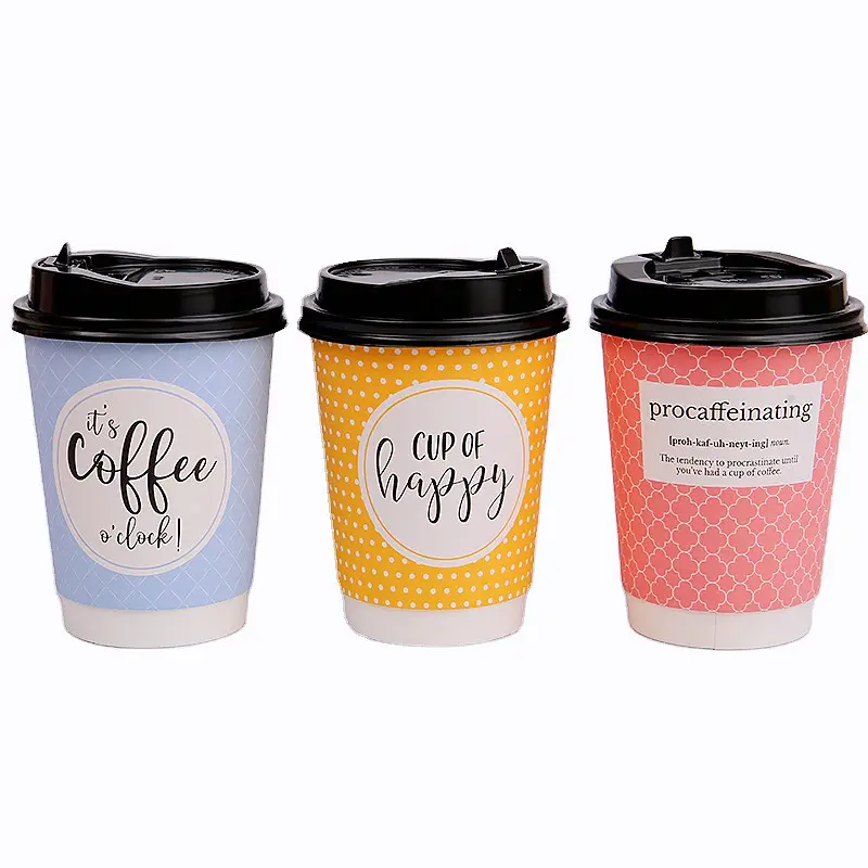 Eco-Friendly Take Away Double Wall Coffee Paper Cup 12Oz For Coffee