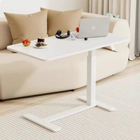 Bureau PC Moderne Réglable avec Cadre en Acier Style Minimaliste Fonction Pliante pour Bureau à Domicile ou Salon