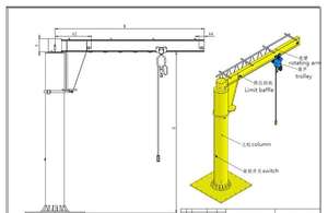 सबसे अच्छी कीमत 1 टी 2 टी 5 टी दीवार घुड़सवार जीब क्रेन के साथ - Product Image 2