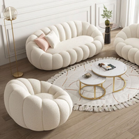 Ensemble modulaire Sinofur Pumpkin Accent Swivel Lazy Lounge Sectional Villa