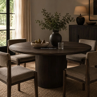 Table à manger ronde en bois artisanale moderne de luxe, meubles de cuisine, taille personnalisable