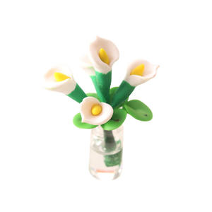 Miniatura <span class=keywords><strong>de</strong></span> Comida <span class=keywords><strong>de</strong></span> Juguete, Botella <span class=keywords><strong>de</strong></span> Vidrio, Flor en Maceta, Lirio Calla, Mini Modelo 1:12, Piezas <span class=keywords><strong>para</strong></span> Casa <span class=keywords><strong>de</strong></span> Muñecas Ob1 - Product Image 5