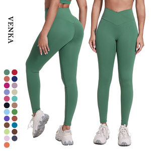 Leggings da Yoga per Donna con Logo Personalizzato, Abbigliamento Sportivo da Corsa, Forma a V Push-up, Vita Alta Senza Linea Frontale a T, per Palestra e Fitness - Product Image 1