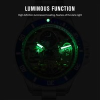 Montres de plongée pour hommes FORSINING, répliques de luxe, bracelet en acier inoxydable, montre mécanique squelette, montre sport avec phase lunaire