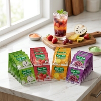 10g pour 2L d'eau, 60 sachets par 4 sacs par carton, poudre de jus aromatisée à l'orange, à la pastèque et à la fraise, poudre de boisson aromatisée