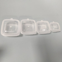 Gobelet à sauce carré multi-tailles personnalisé avec couvercle, contenant jetable en plastique PP transparent pour sushi, salade, jus
