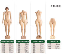 Mannequin féminin en plastique grand format, corps entier, couleur chair, pour présentation de vêtements, en position debout