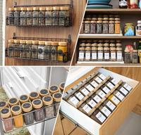 24Pcs Set 120ml Bouteilles à épices carrées Pot à condiments 4oz Bocaux à épices en verre Bouteilles avec couvercles en bambou