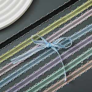 Ruban en satin polyester classique et polyvalent à double bord ondulé de 1 cm x 20 yards pour bouquets de fleurs, nœuds papillon et projets DIY - Product Image 4