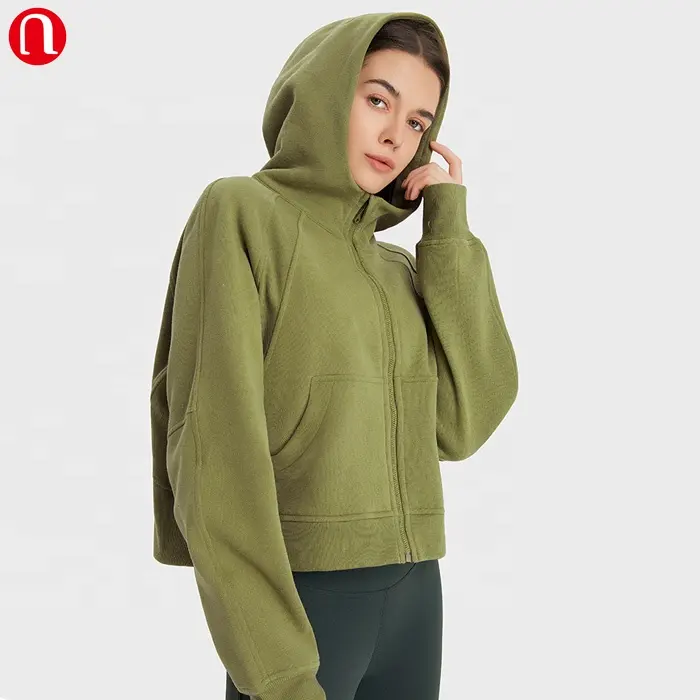 Luluyun – vestes à capuche pour femmes, vêtements de sport à manches longues, matière polaire brossée, pour la course à pied et le Yoga, nouvelle collection hiver