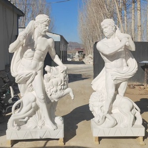 エジプト産ベージュ大理石の神々像、大理石の彫像と彫刻、カスタムベージュ大理石の男性像 - Product Image 3