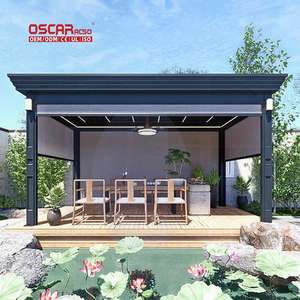 โครงสร้างกันแดดแบบปรับได้สไตล์ยุโรป ทำจากอะลูมิเนียม สำหรับลานบ้าน สวนหลังบ้าน และศาลาพักผ่อนกลางแจ้ง - Product Image 1