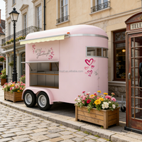 Camion de café mobile, remorque vintage pour chevaux, camion de restauration de rue, remorque de concession, chariots à jus, stand à hot-dogs, remorque pour chevaux