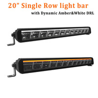 Barre lumineuse LED ultra-résistante à une seule rangée ECE R10 R149 pour tracteur agricole, 20/40 pouces, 32V, ambre et blanc, feux de jour DRL
