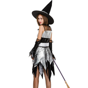 2025 nuevos estilos Hechizante vestido de bruja con sombrero Halloween Lindo disfraz de bruja mágica para mujeres - Product Image 5