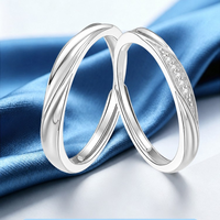 Ensemble de bagues de fiançailles pour couple, bague pour femme, D VVS1 Moissanite, bagues minimalistes, argent sterling S925, bijoux fins en Moissanite