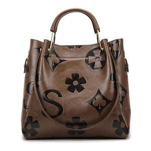 Nouveau sac à main seau vintage pour femme avec fermeture éclair embossée, bandoulière, grande capacité, pour usage quotidien - Product Image 5