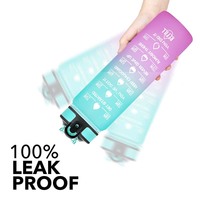 Bouteille d'eau portable en Tritan de 32 oz avec marqueur de temps et paille, idéale pour le sport et les activités de plein air