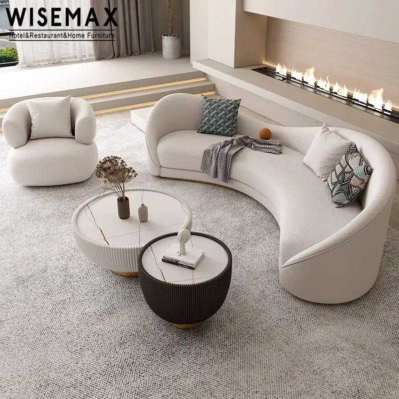 WISEMAX мебель, легкий роскошный изогнутый диван с металлическим основанием, уникальный дизайн для гостиной или Холла