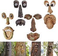 Alte Mann Baum Hugger Baum Gesicht Decor Statuen